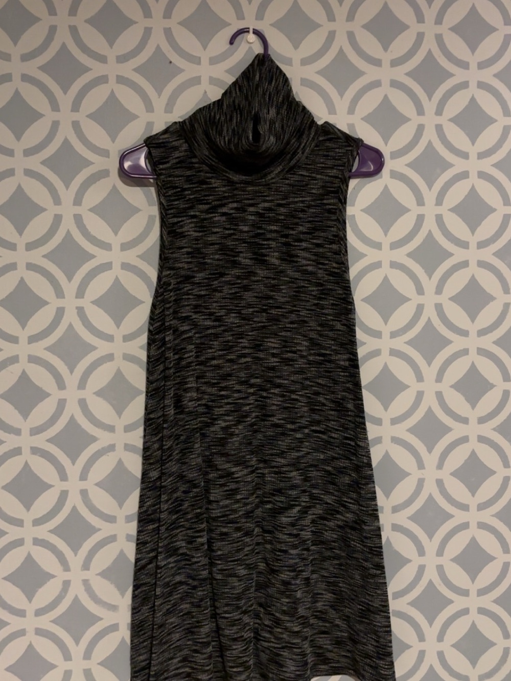 Alyx Sleeveless Mock Neck Knit Tunic in Black Heather
